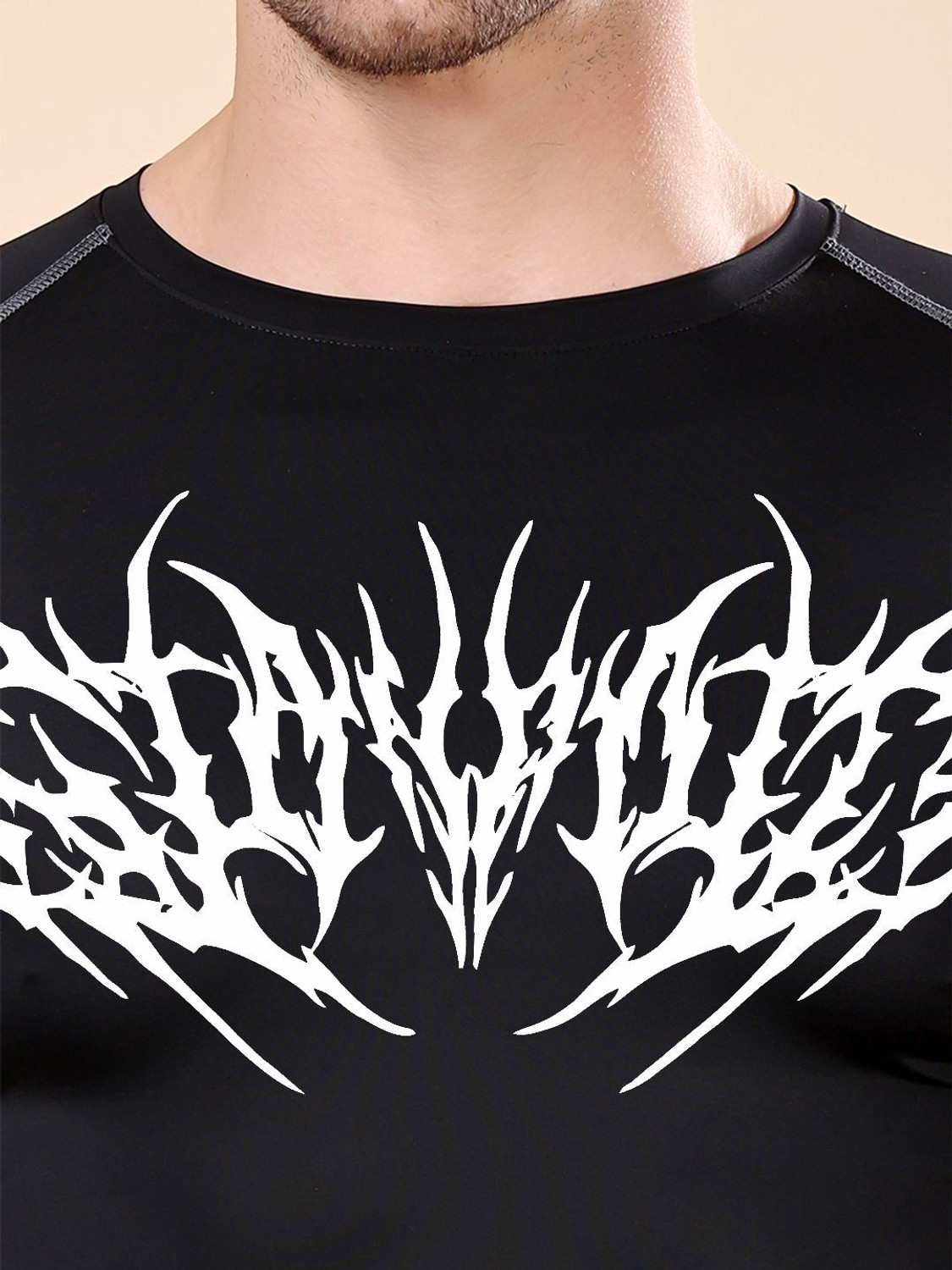 Image of FRISKERS Solid Men Round Neck Black T-Shirt