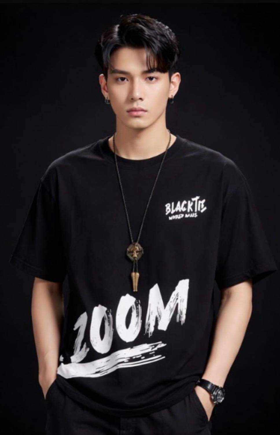 Abhishek Printed Men Round Neck Black T-Shirt