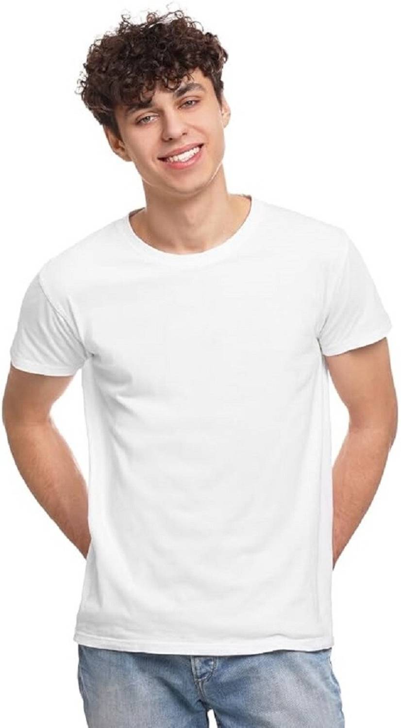 wike denimes Solid Men Round Neck White T-Shirt