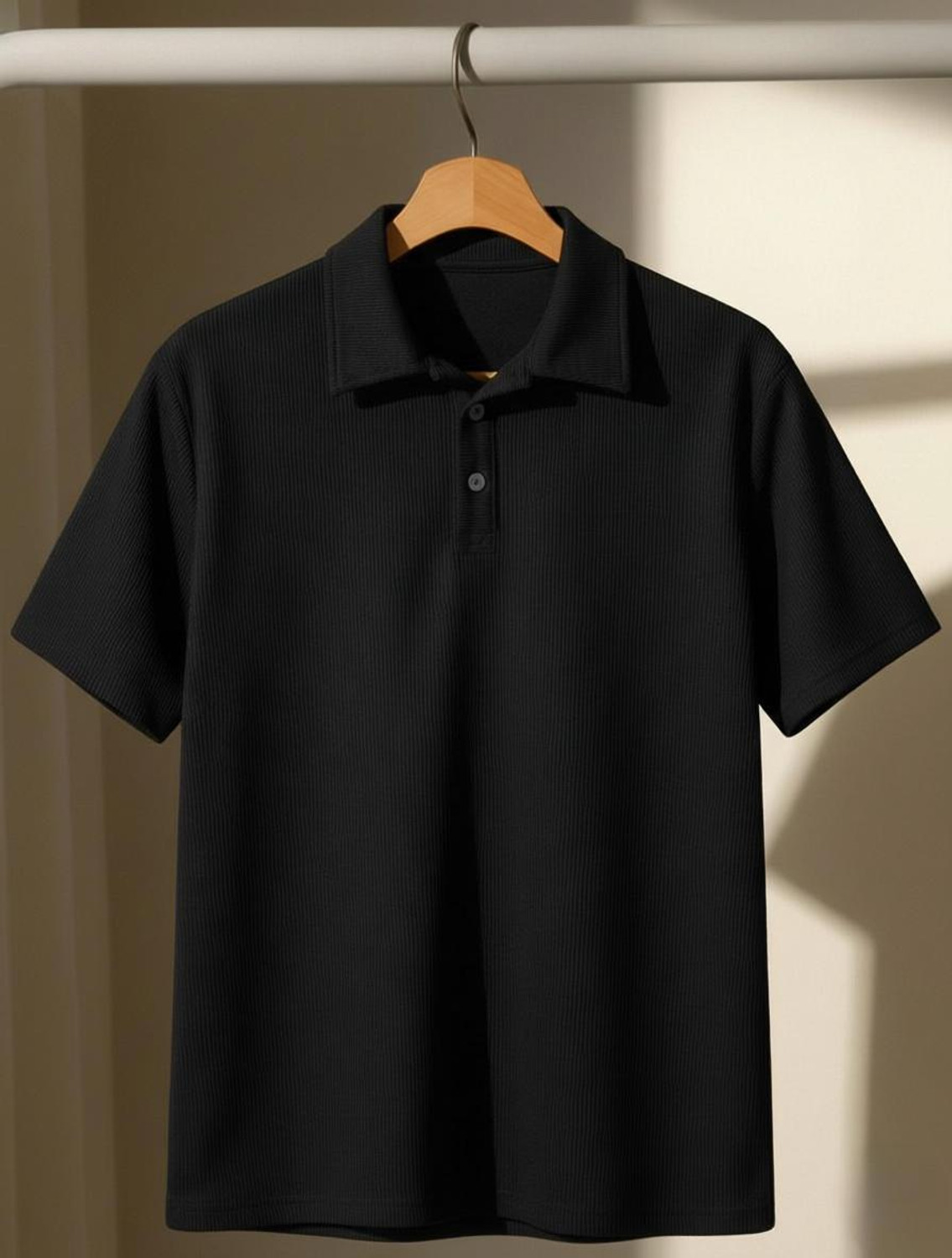 Image of Try This Typography Men Polo Neck Black, Orange, Silver T-Shirt