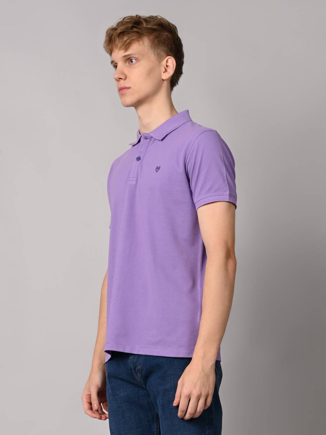 INTEGRITI Men Purple Polo Neck T-Shirt - Image 4