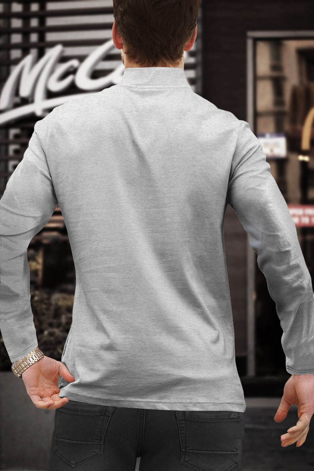 Image of TRIPR Solid Men Henley Neck Grey T-Shirt