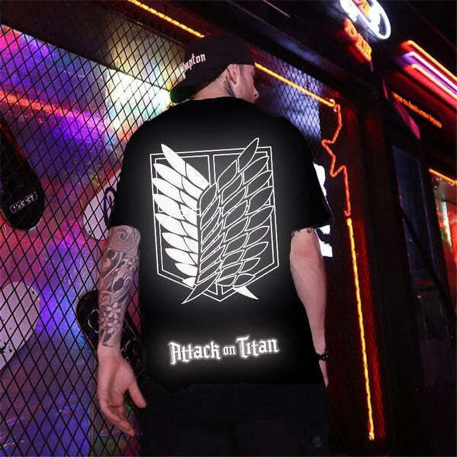 Image of getsetwear Printed, Typography Men Round Neck Black T-Shirt