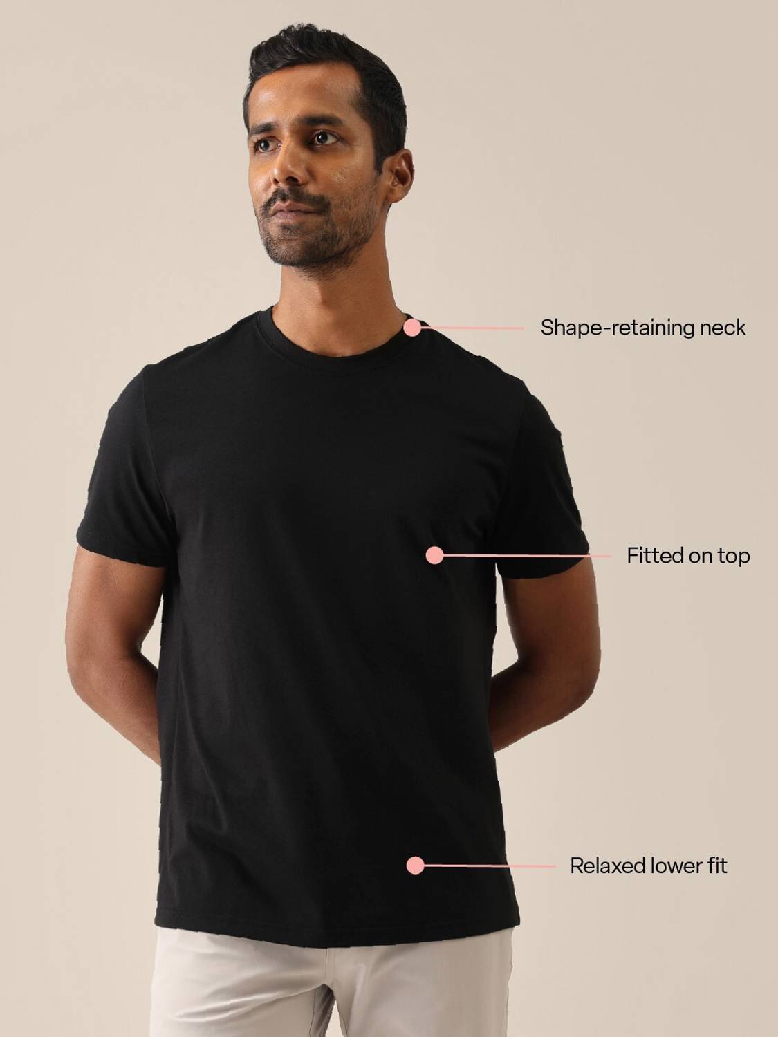 BlissClub Solid Men Round Neck Black T-Shirt - Image 4