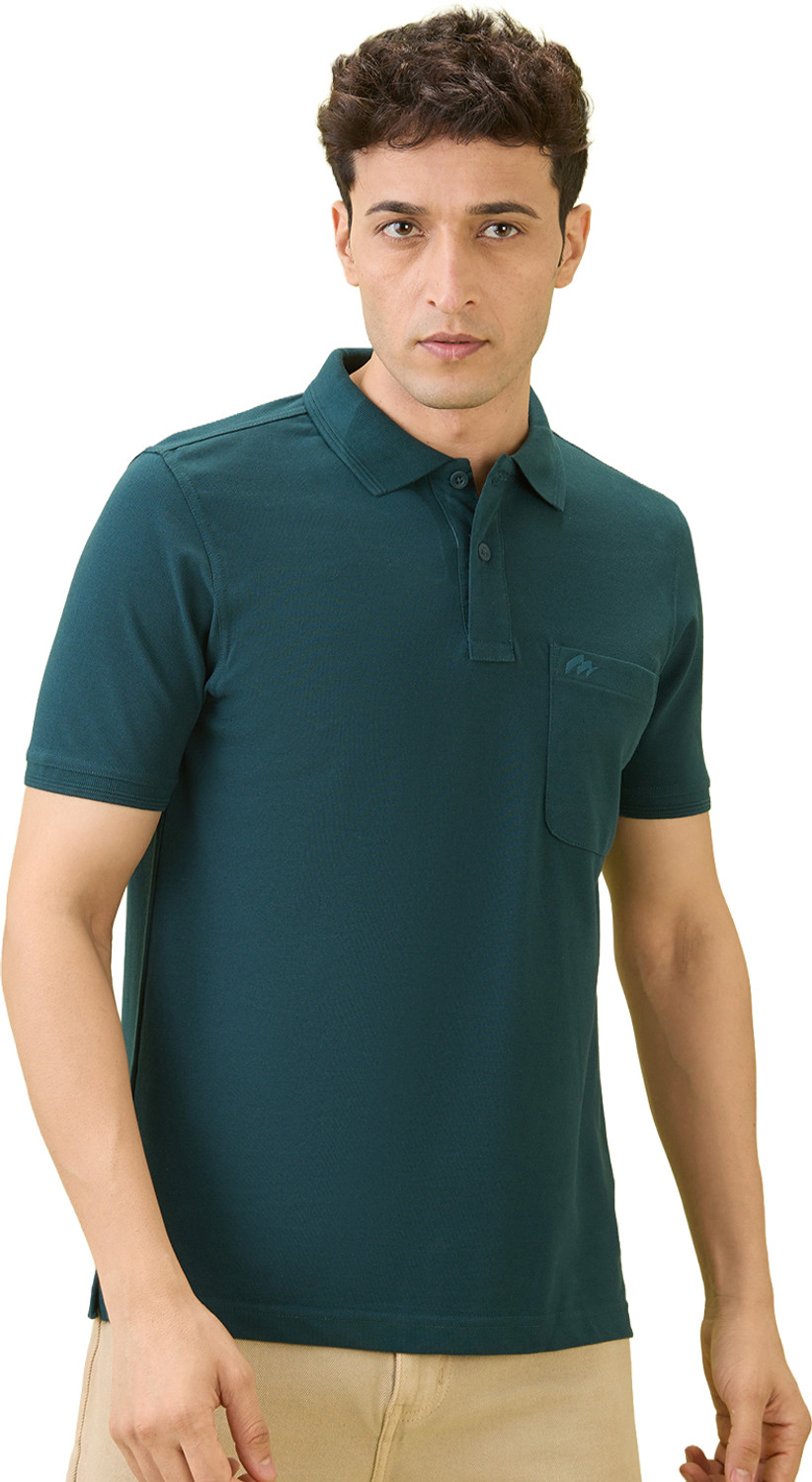 Image of Hint Solid Men Polo Neck Light Green T-Shirt