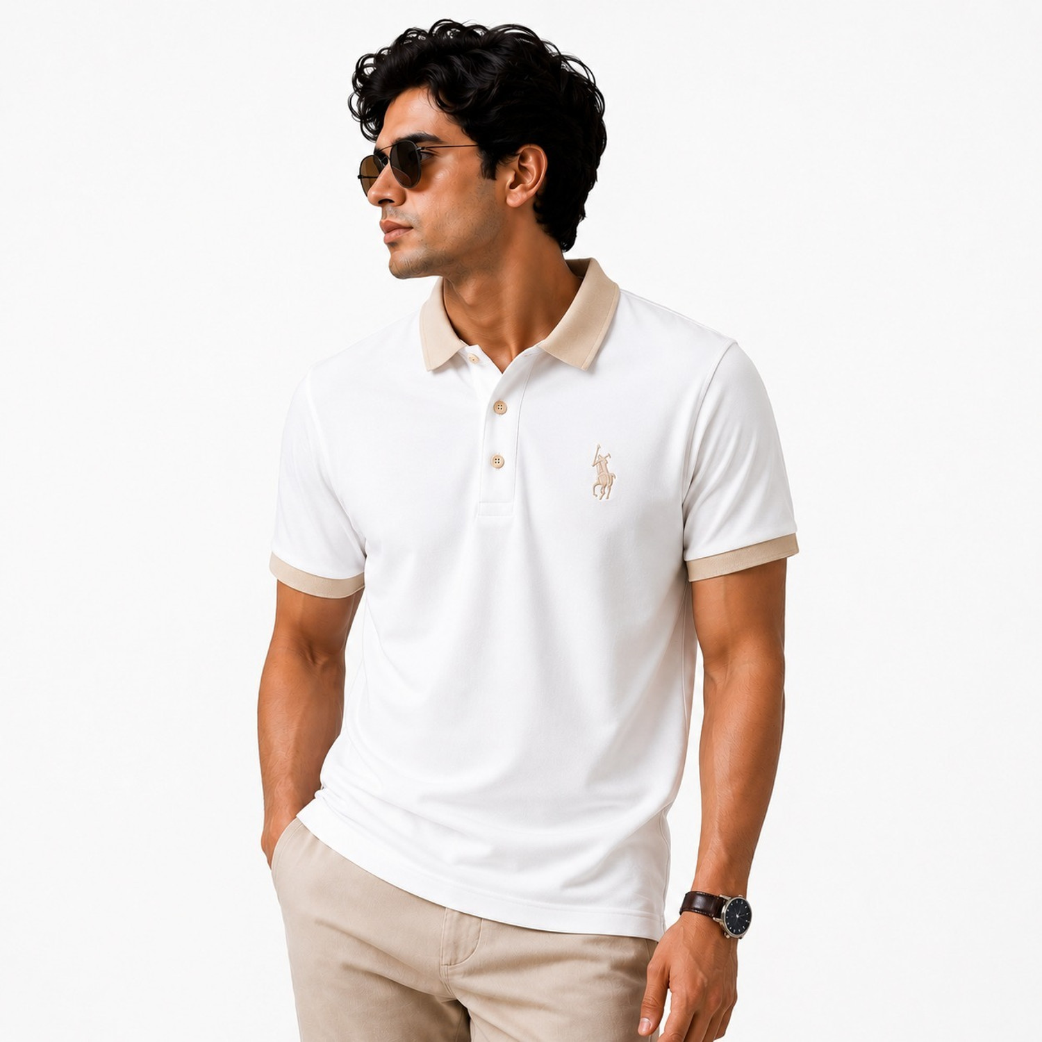 Image of TAILORSTITCH Short Sleeve Color Block Men Sweatshirt