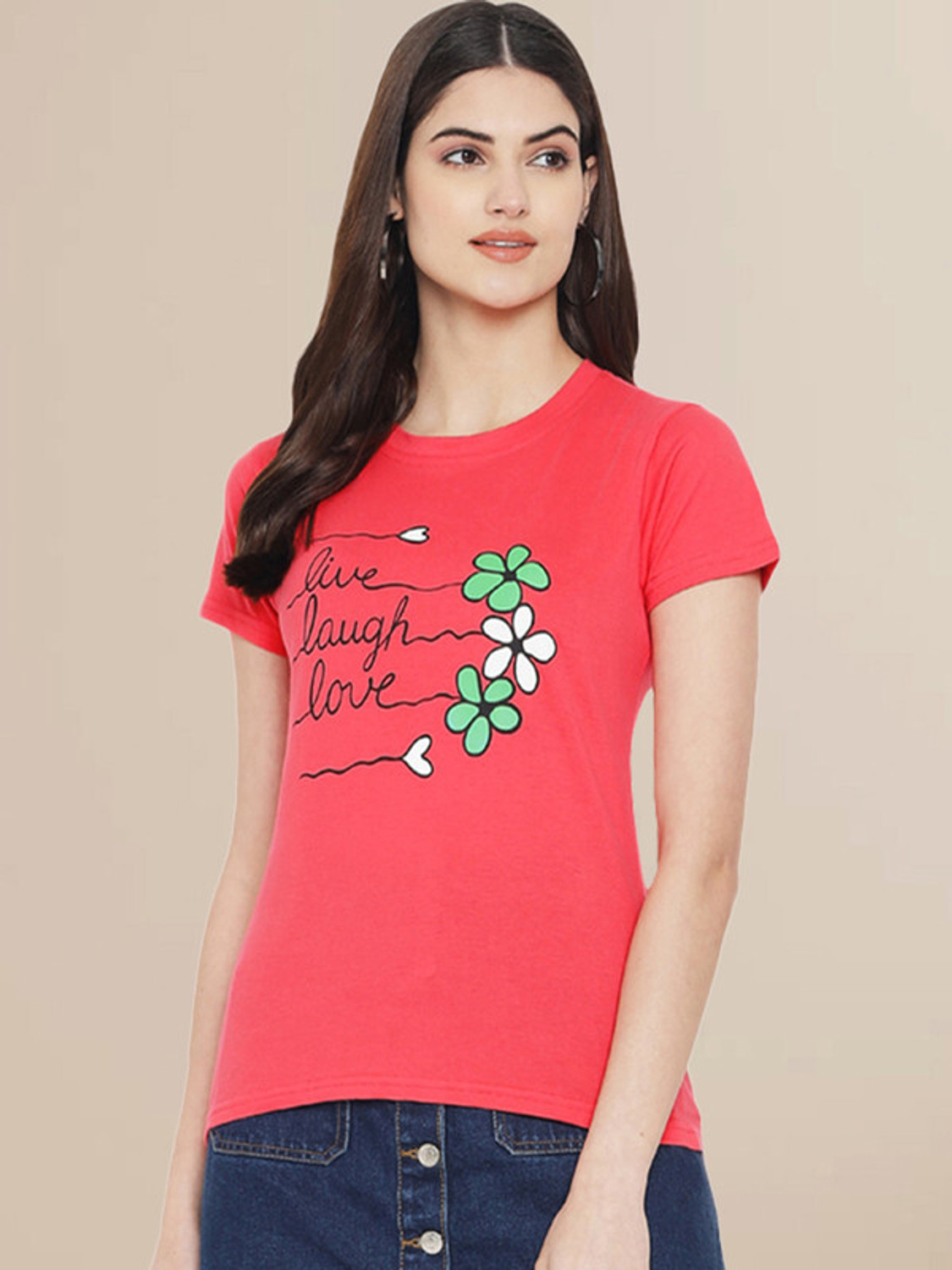 Image of METRONAUT Printed Women Round Neck Multicolor T-Shirt