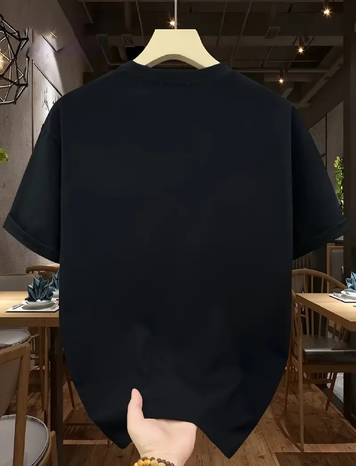 Image of CMS CLOTHING Men Printed Round Neck Pure Cotton Black T-Shirt