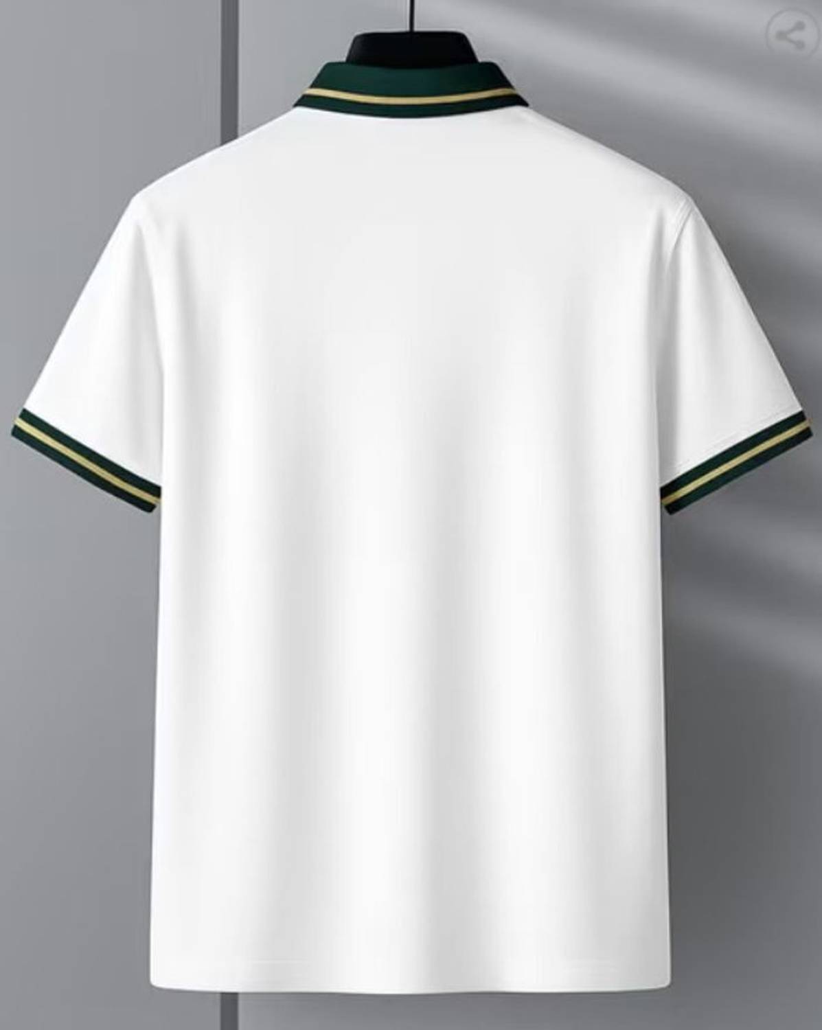 ABSTER Embroidered Men Polo Neck White T-Shirt - Image 2