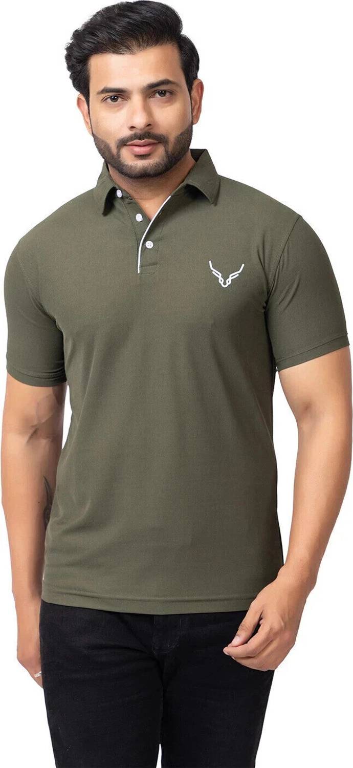 BUFFARO Printed Men Polo Neck Green T-Shirt