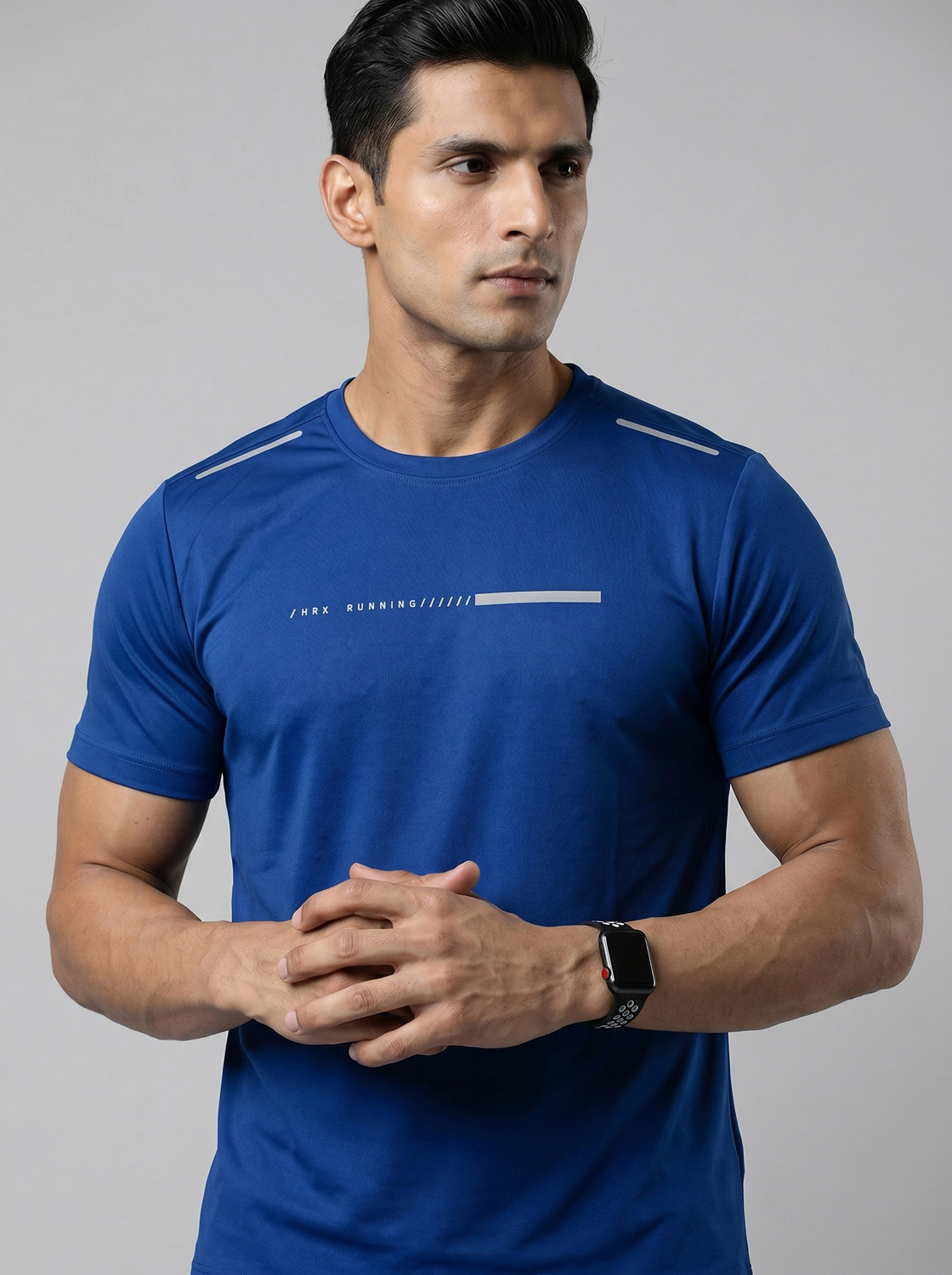 HRX by Hrithik Roshan Printed Men Round Neck Blue T-Shirt