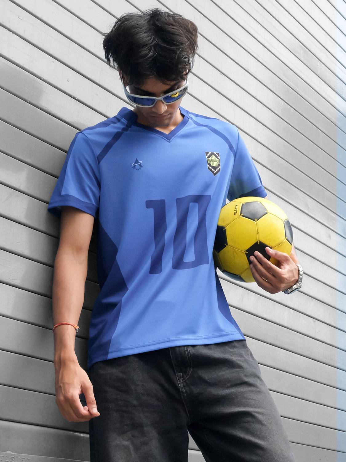 ComicSense Men V Neck Blue T-Shirt