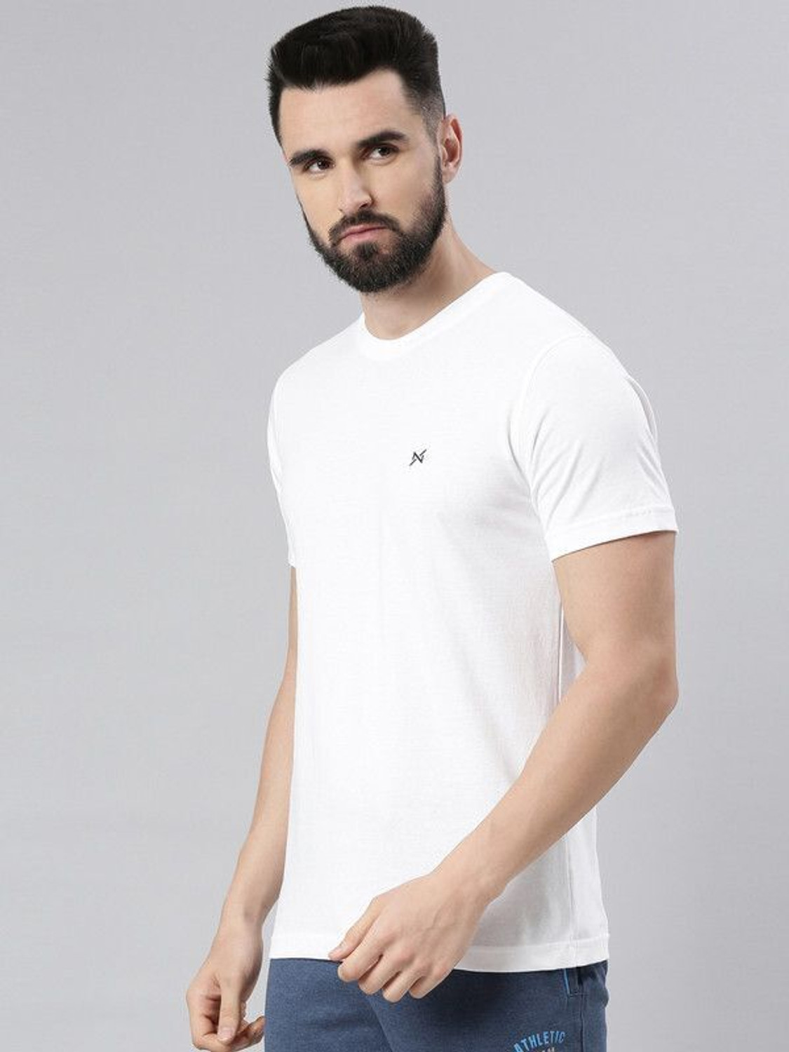 Image of Force NXT Solid Men Round Neck Multicolor T-Shirt