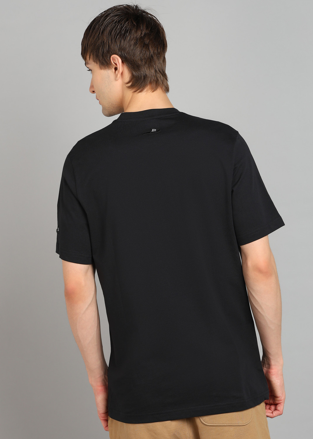 Image of ADIDAS Solid Men Round Neck Black T-Shirt