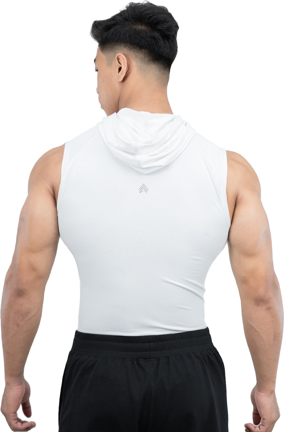 Image of Athflex Solid Men Hooded Neck White T-Shirt