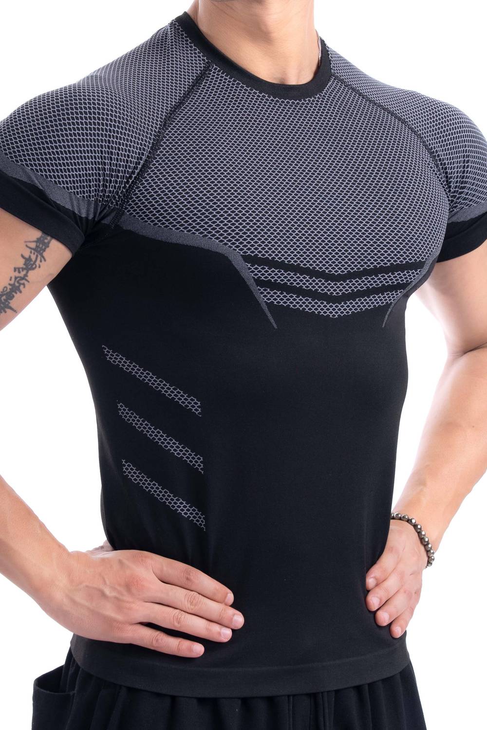 COITONIC Men Black, Grey T-Shirt - Image 4
