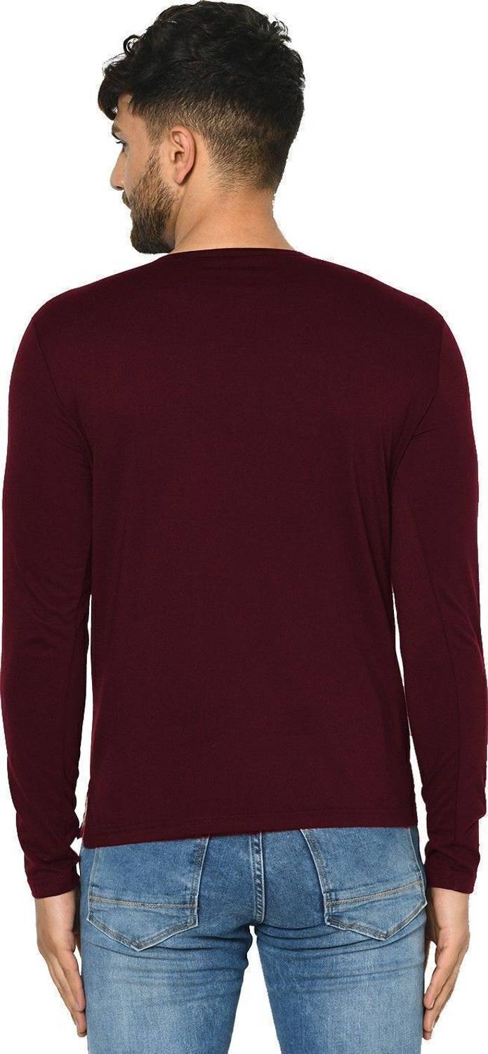 Grabin Sports Men Henley Neck Maroon T-Shirt - Image 4
