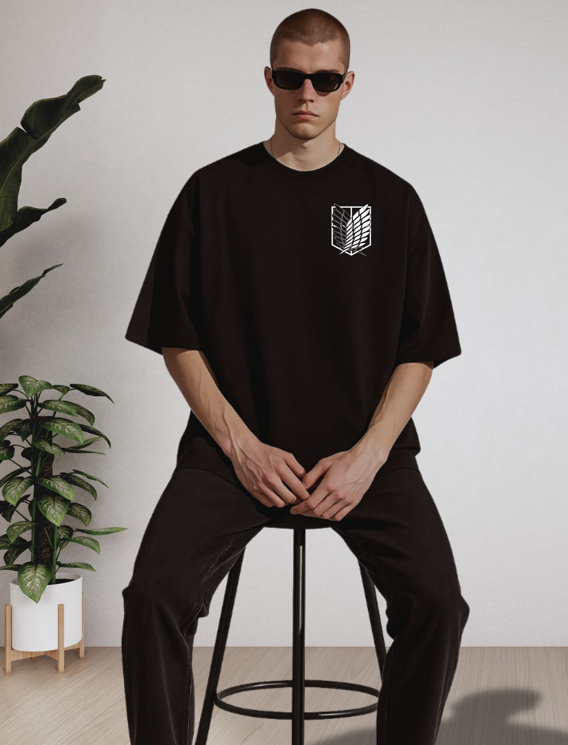Image of the rich state Graphic Print Men Round Neck Black T-Shirt