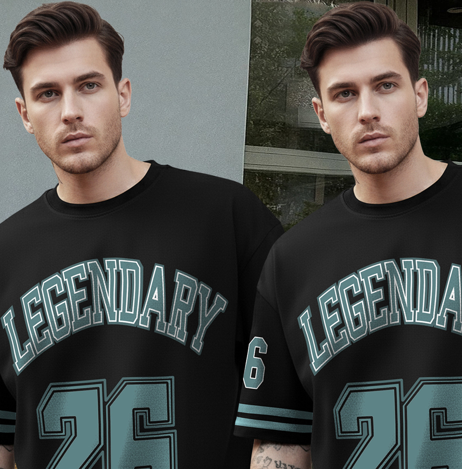 Image of TRIPR Typography Men Round Neck Multicolor T-Shirt
