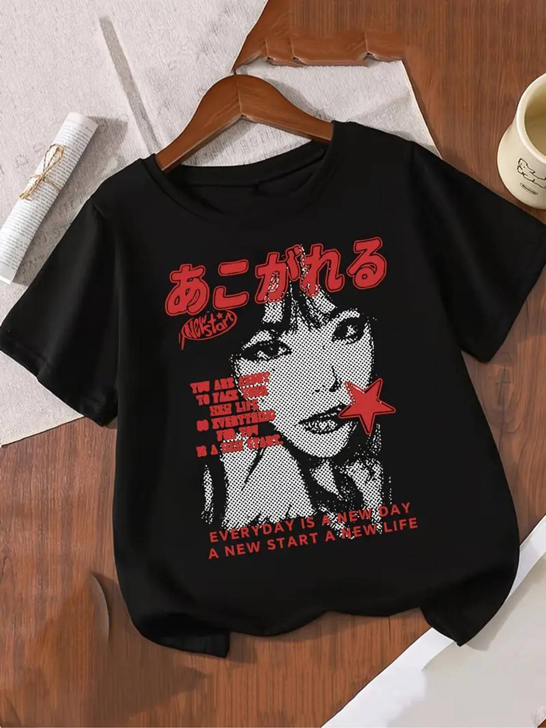 Men Typography Round Neck Cotton Blend Black T-Shirt - Image 5