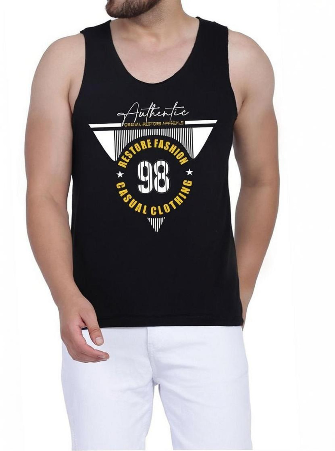 Image of WOOSTRO Printed, Typography Men Round Neck Black T-Shirt