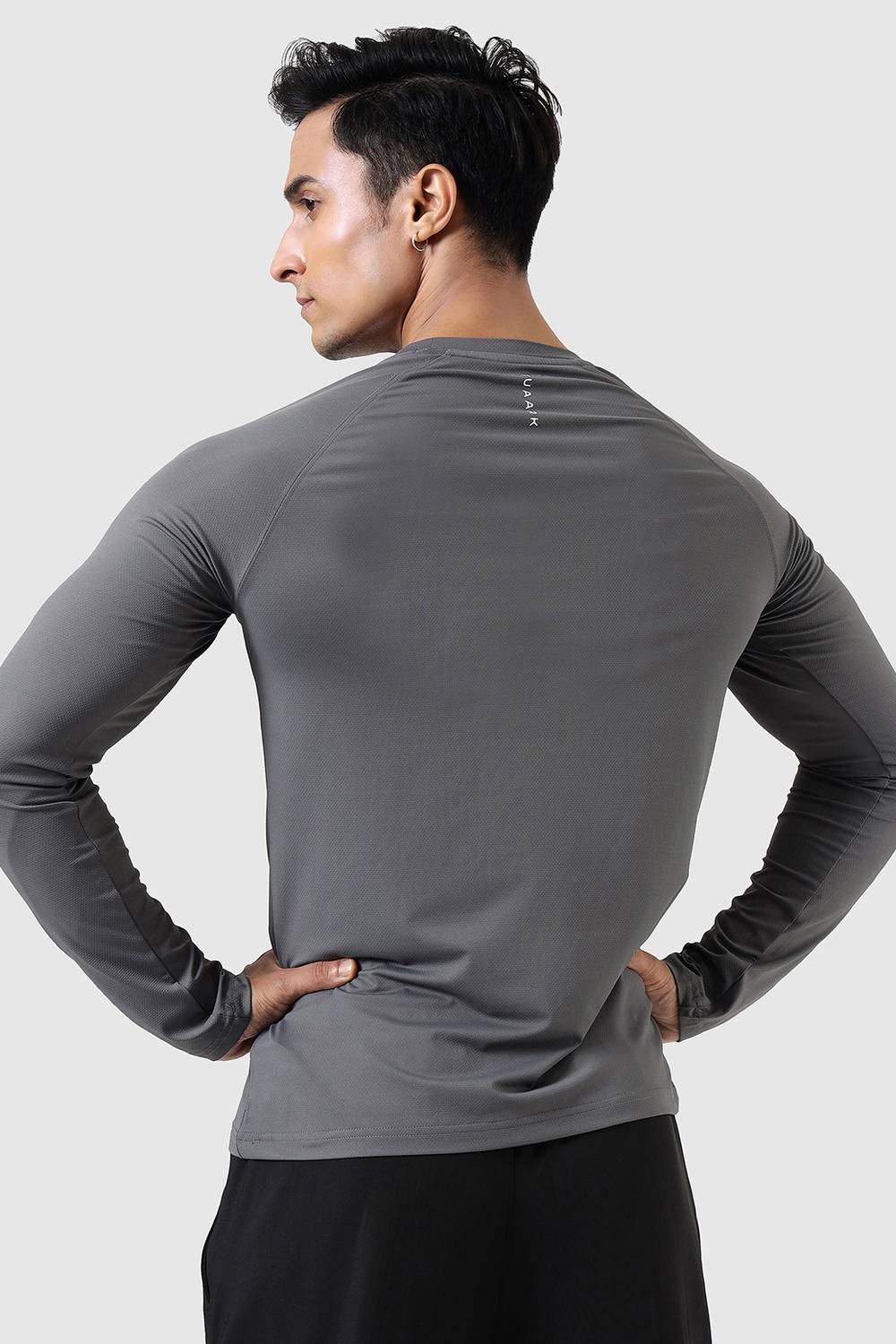FuaarK Solid Men Crew Neck Grey T-Shirt - Image 2