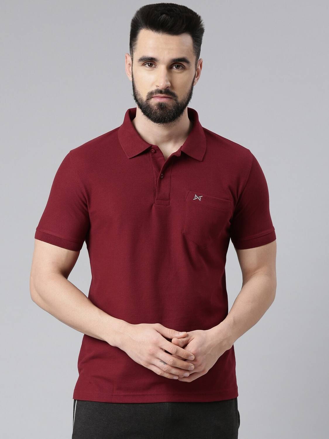 Force NXT Super Combed Cotton Collared Men Solid Polo Neck Pure C