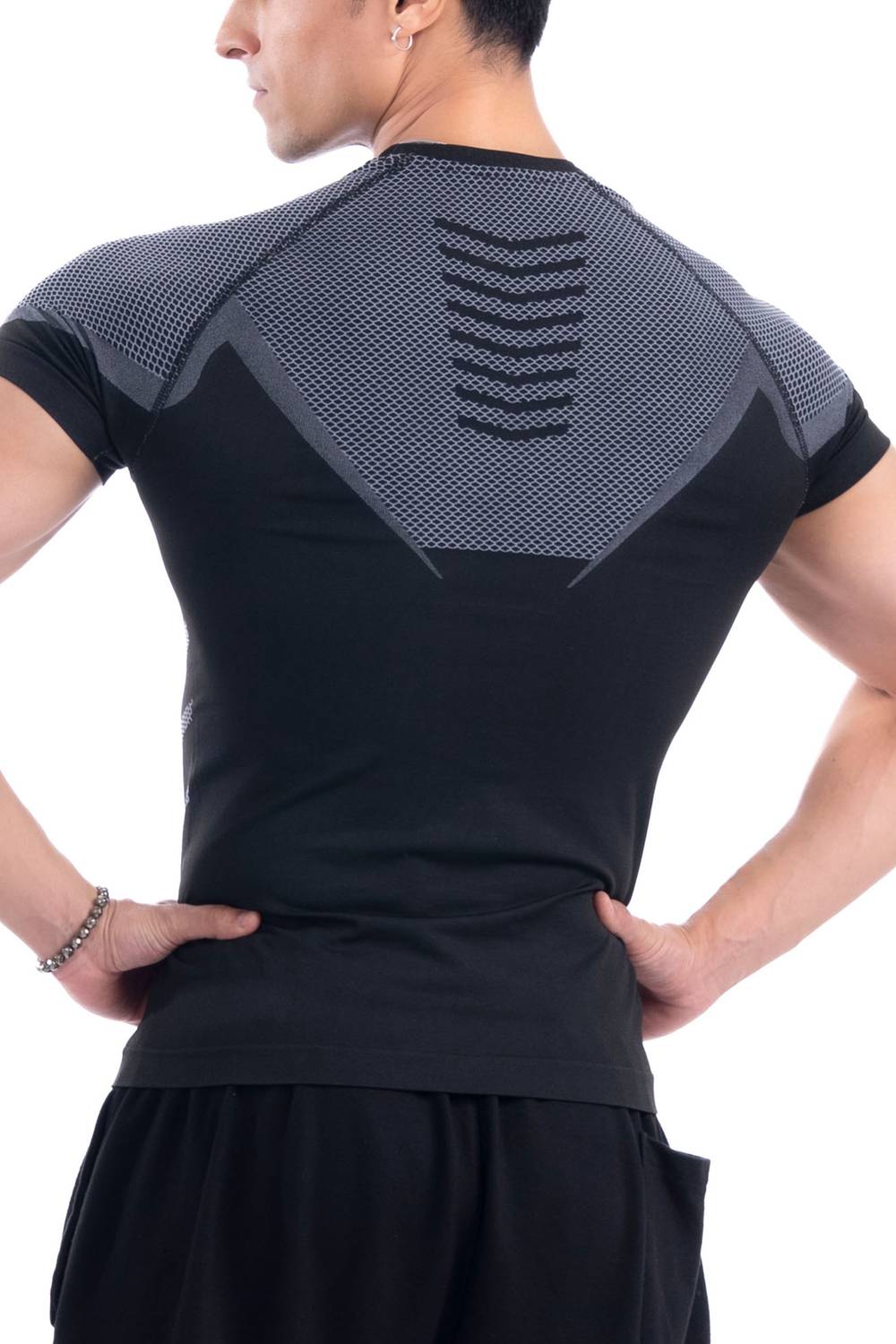 COITONIC Men Black, Grey T-Shirt - Image 2