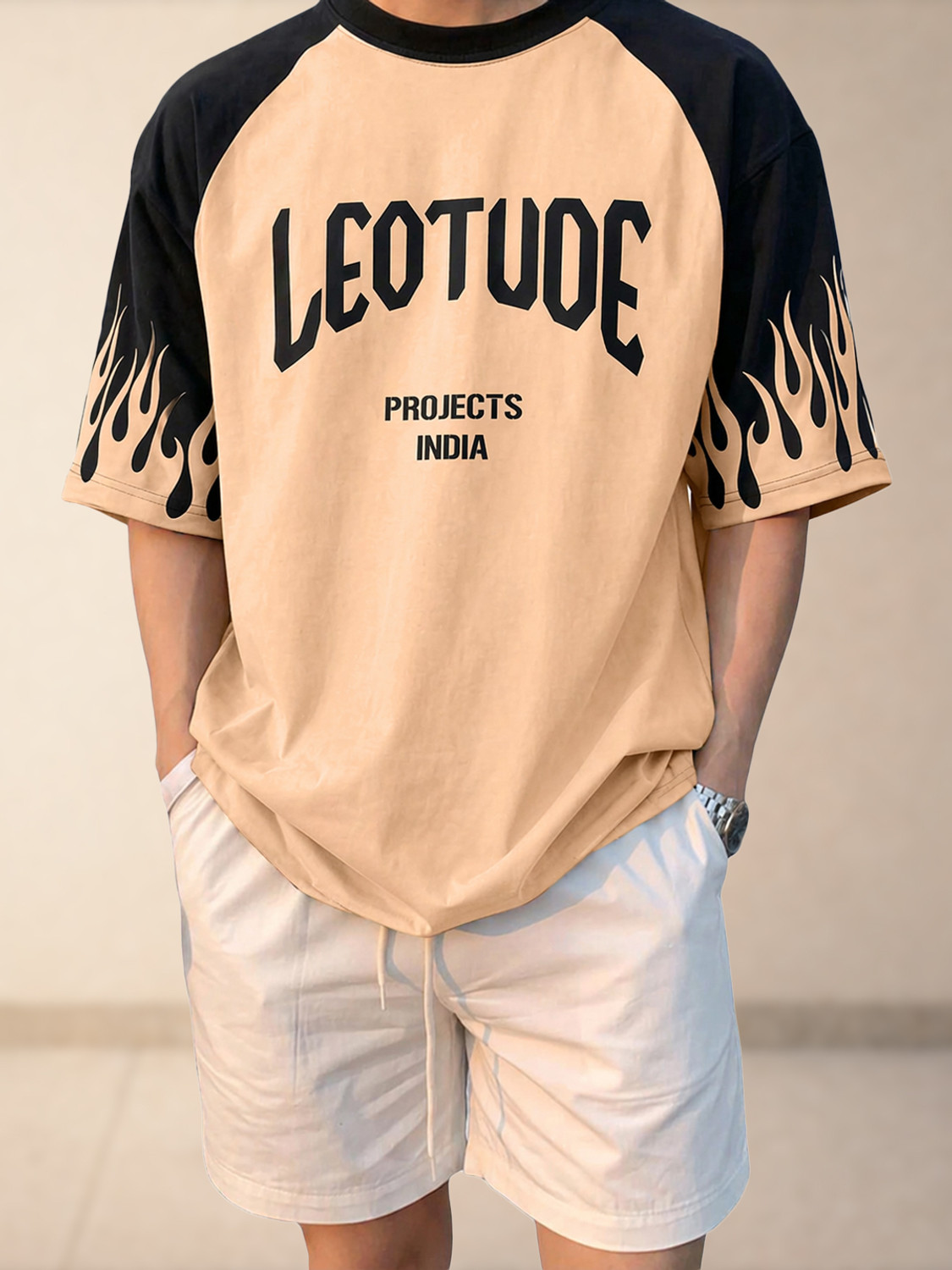 Image of Leotude Printed Men Round Neck Multicolor T-Shirt
