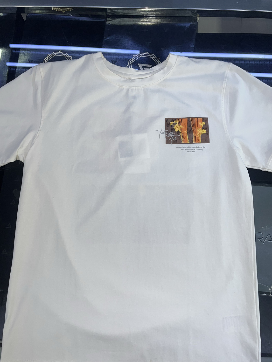 Image of DCOD Cartoon Men Round Neck White T-Shirt