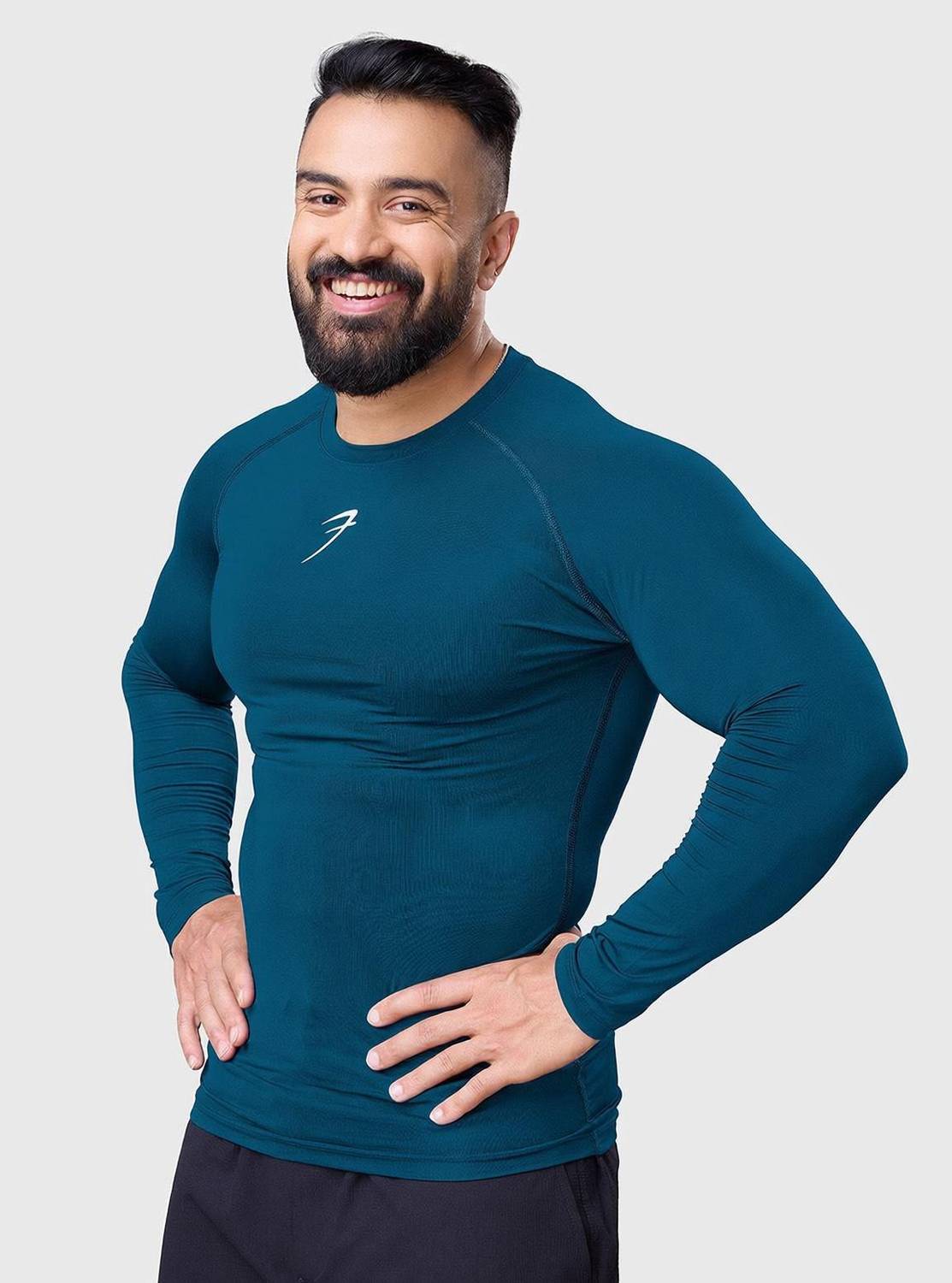 FuaarK Men Blue Round Neck T-Shirt