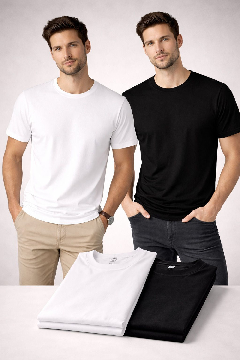 Image of okaminkazi Printed Men Round Neck Black T-Shirt
