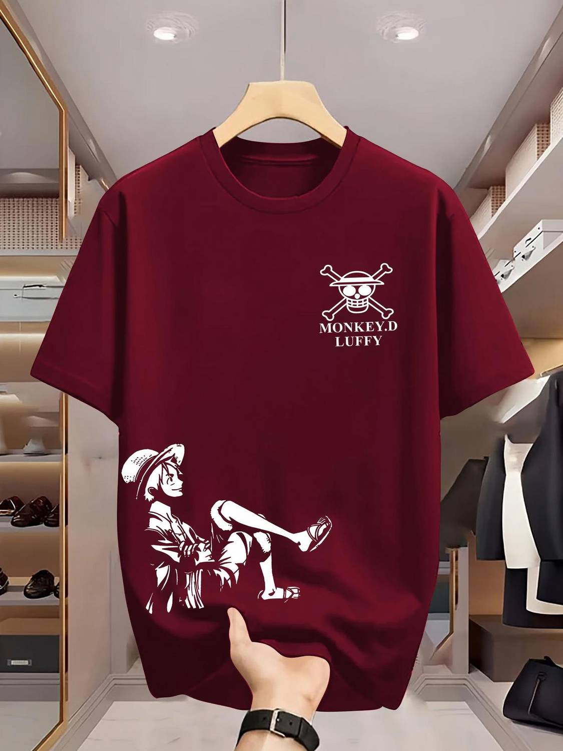 Beaumen Graphic Print Men Round Neck Maroon T-Shirt