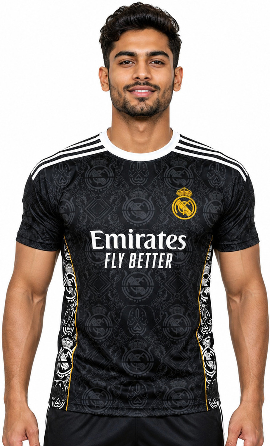 Image of Strivonsports Printed Men Round Neck Black T-Shirt