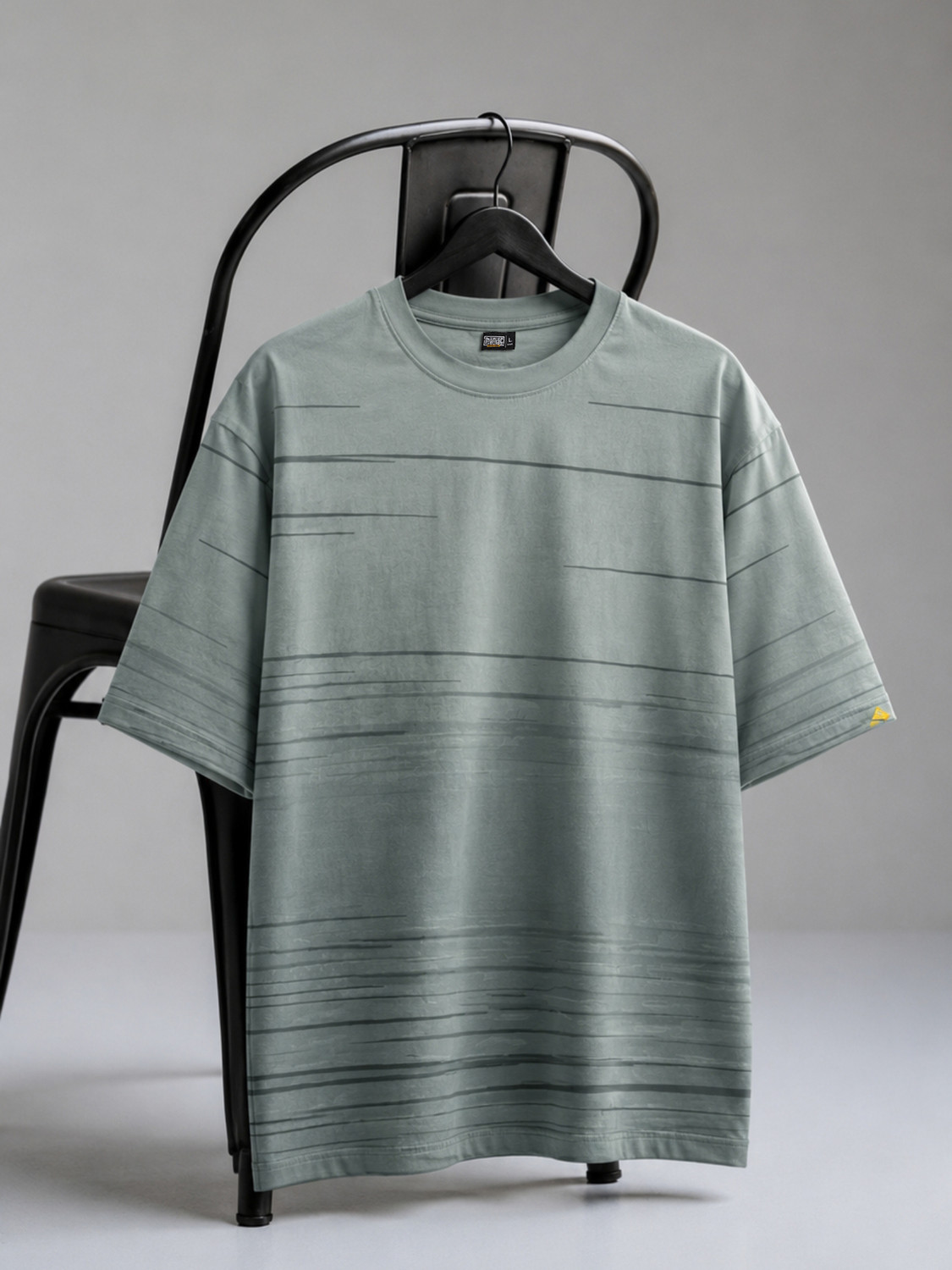 Image of MANIAC Printed Men Round Neck Grey T-Shirt