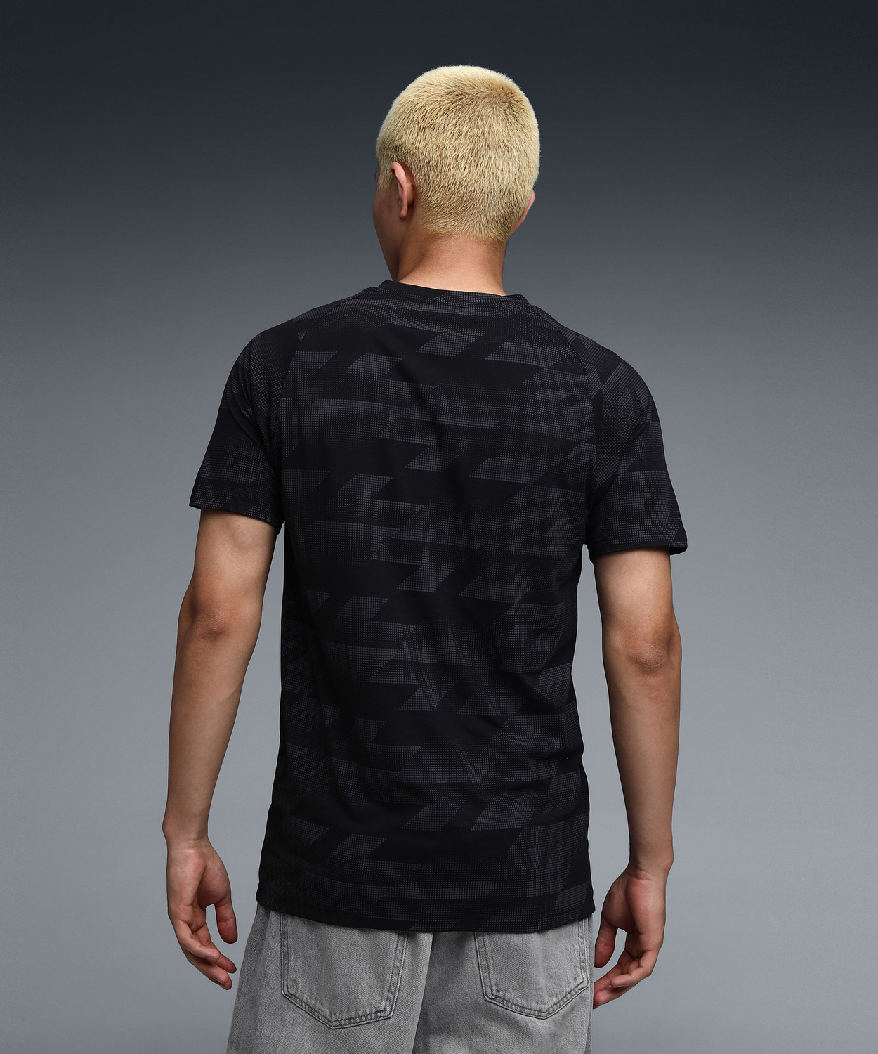 Image of PUMA Printed Men Crew Neck Black T-Shirt