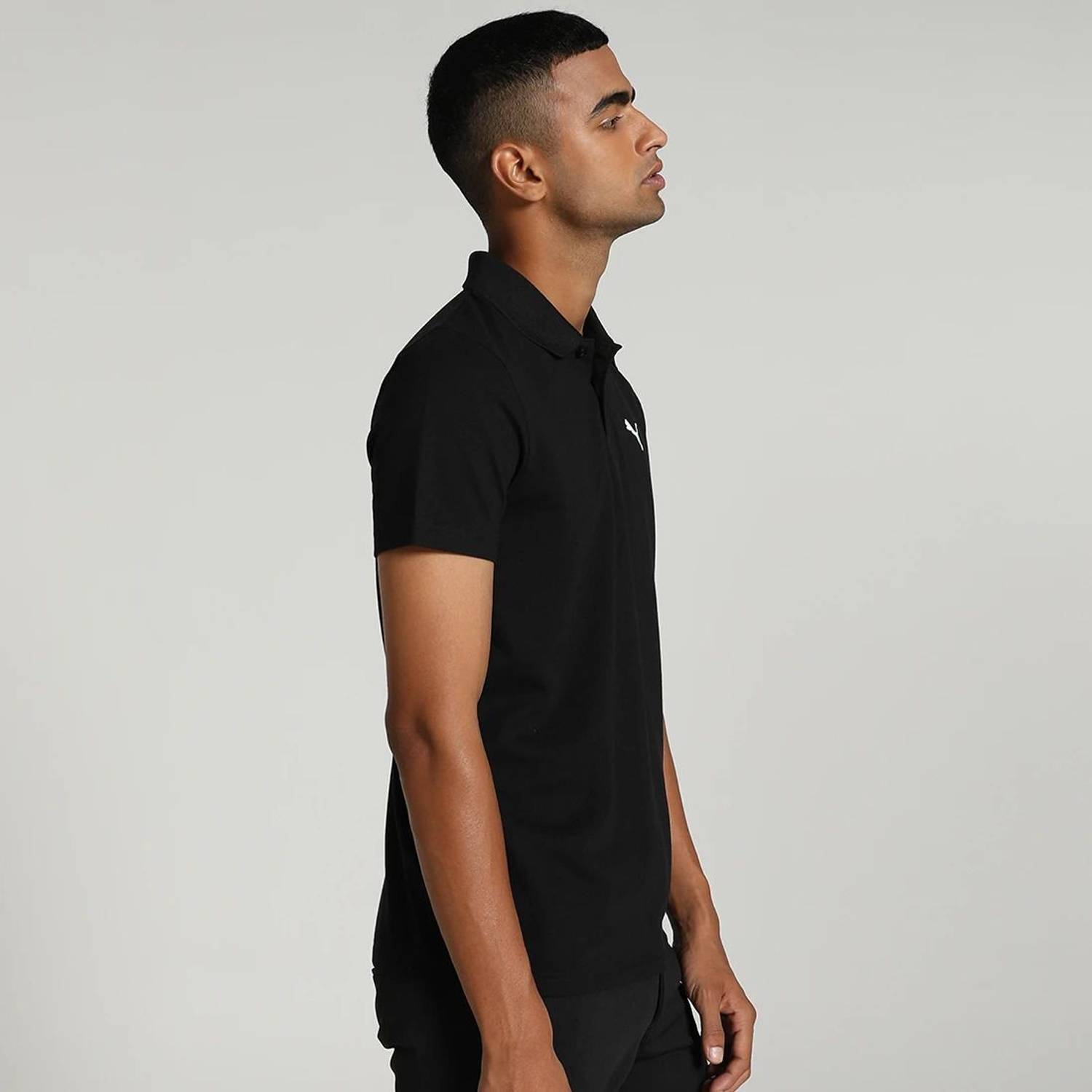 PUMA Men Black Polo Neck T-Shirt - Image 2