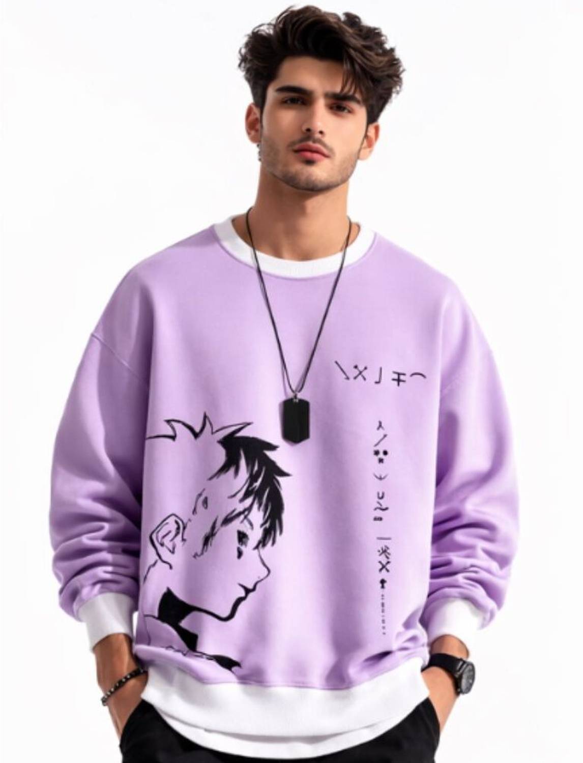 Abhishek Graphic Print Men Round Neck Purple T-Shirt