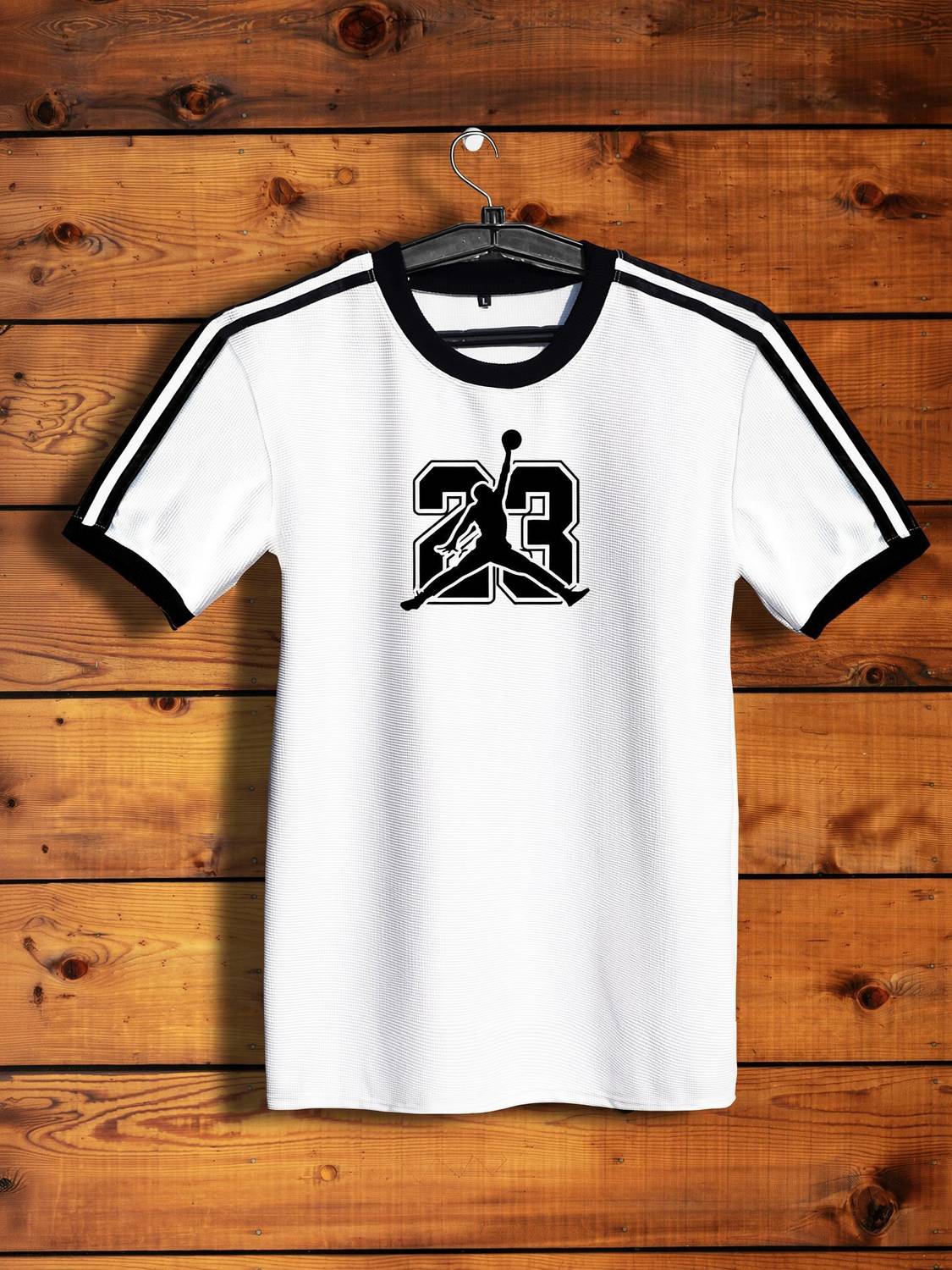 AHMED CREATION Self Design, Solid Men Polo Neck Black, White T-Shirt