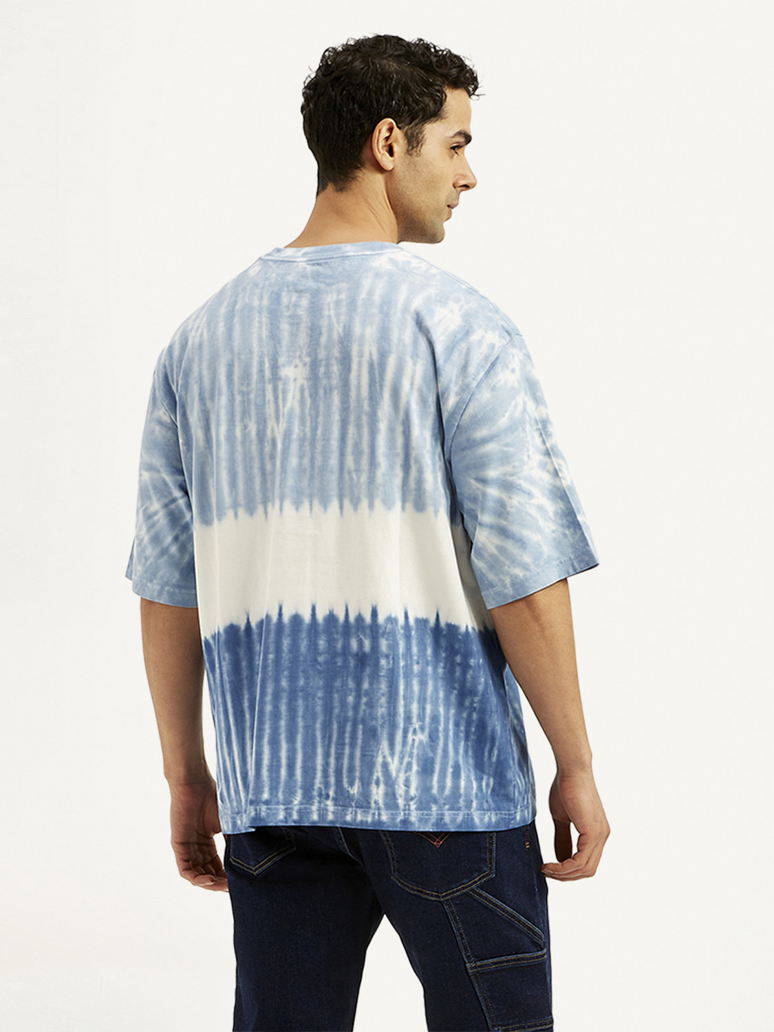 Image of LEVI'S Tie & Dye Men Crew Neck Blue T-Shirt