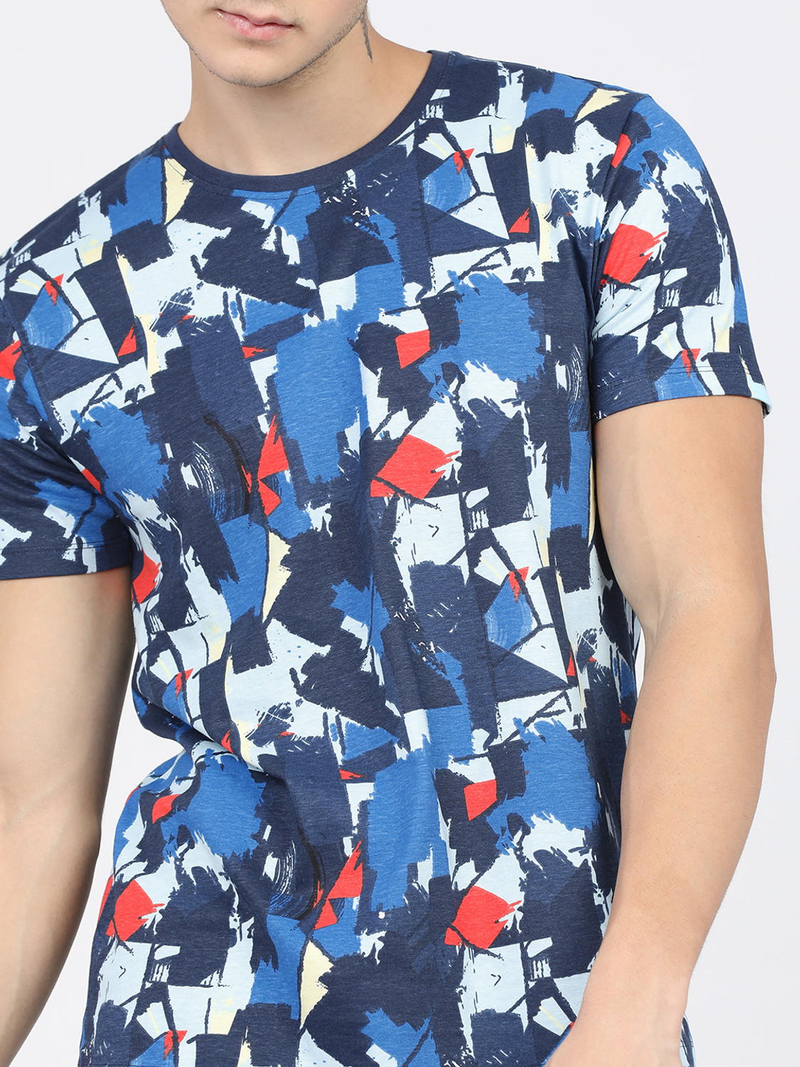 Image of LOCOMOTIVE Printed Men Round Neck Multicolor T-Shirt