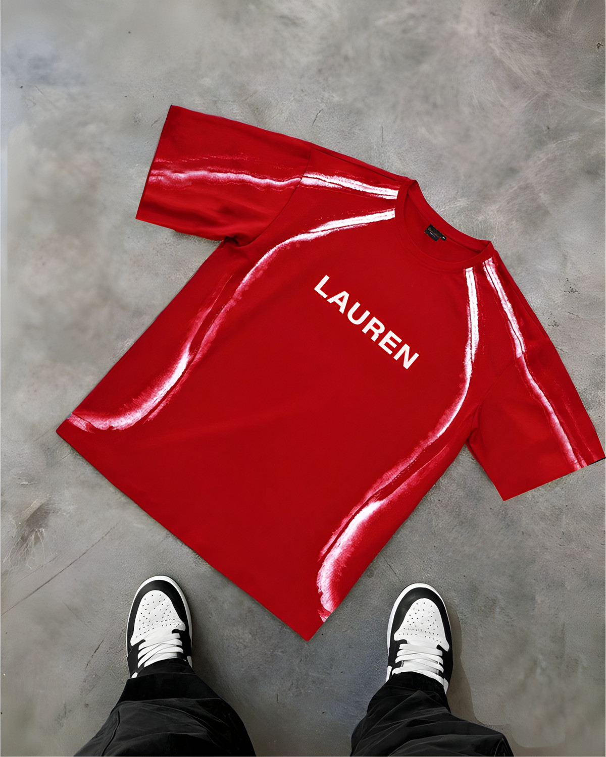 Image of Lauren Adams Printed Men Round Neck Red T-Shirt