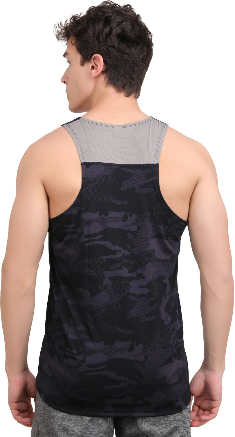 Image of NINQ Solid, Printed Men Round Neck Dark Blue T-Shirt