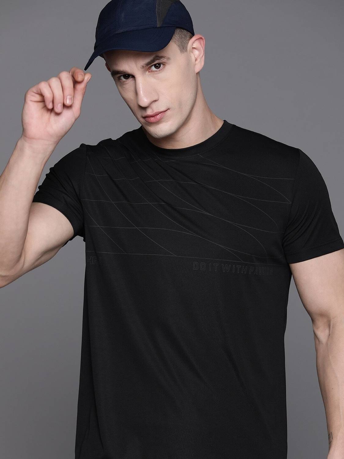 HRX by Hrithik Roshan Black Printed T-Shirt - Image 1