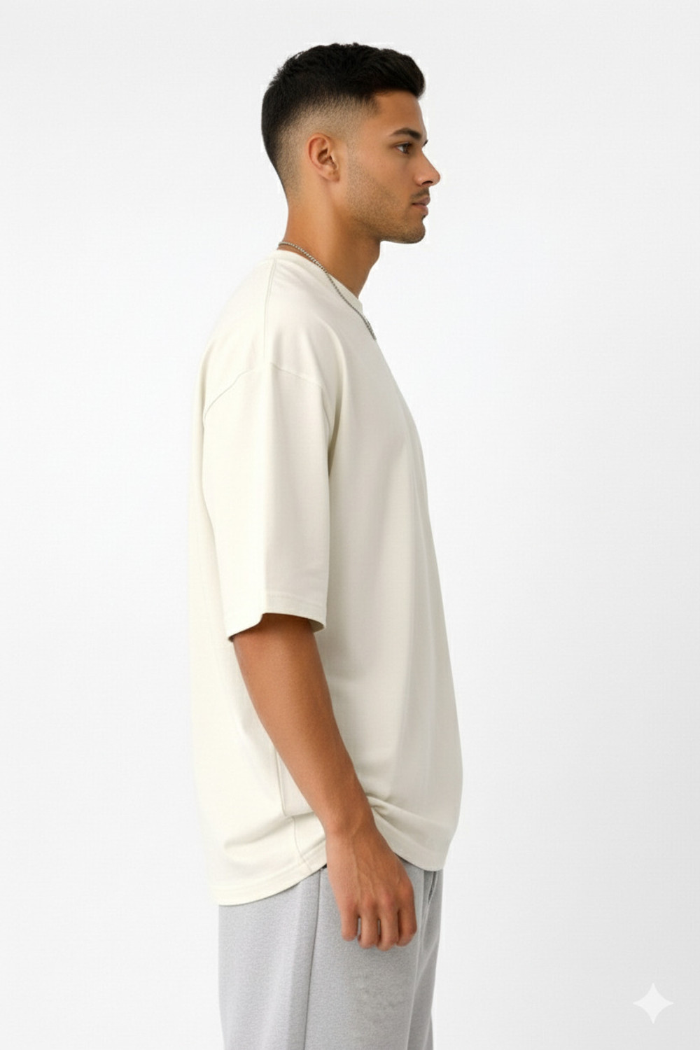 Image of WV vastra Men Solid Round Neck Pure Cotton Beige T-Shirt