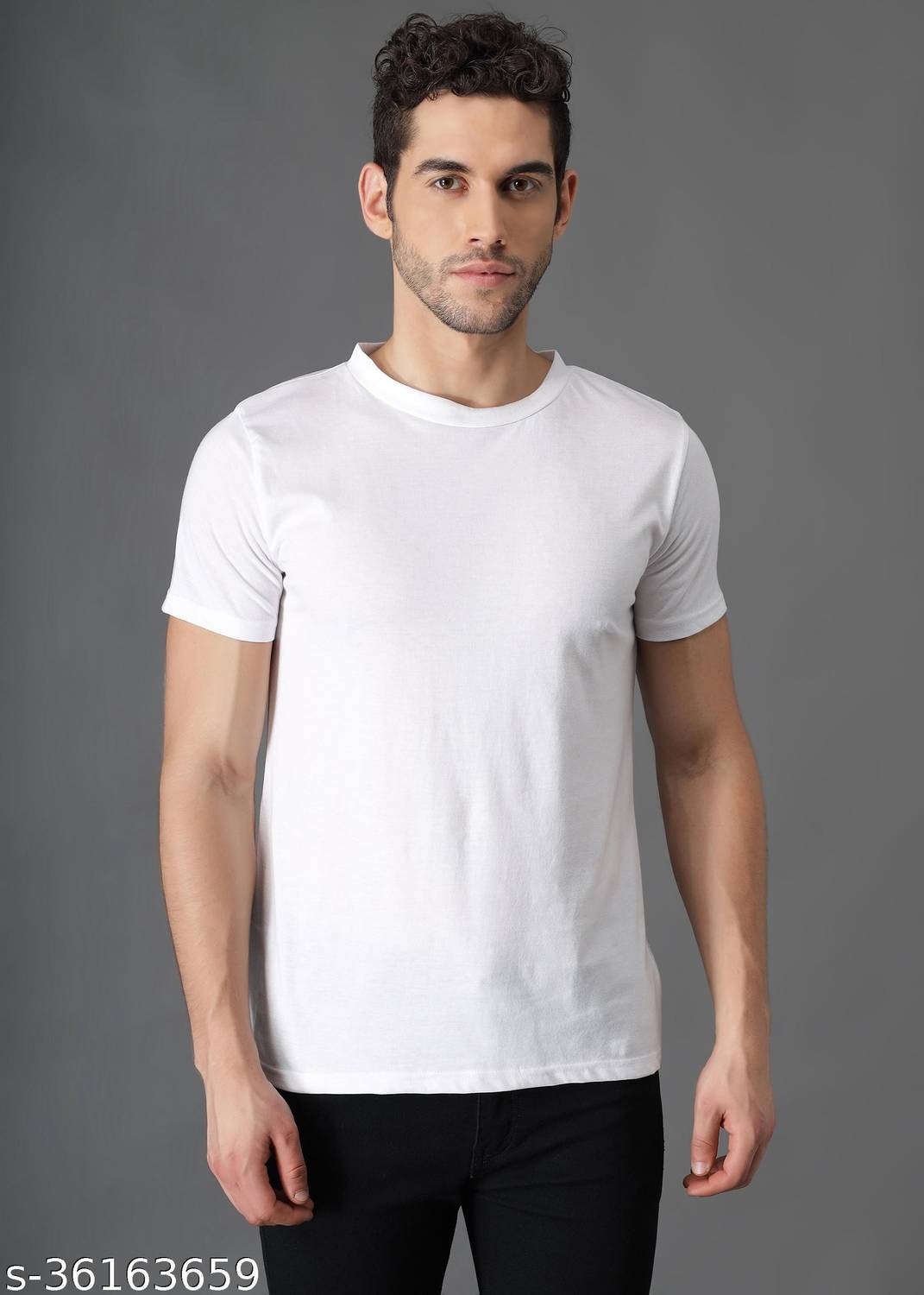 BoldTee Solid Men Round Neck White T-Shirt