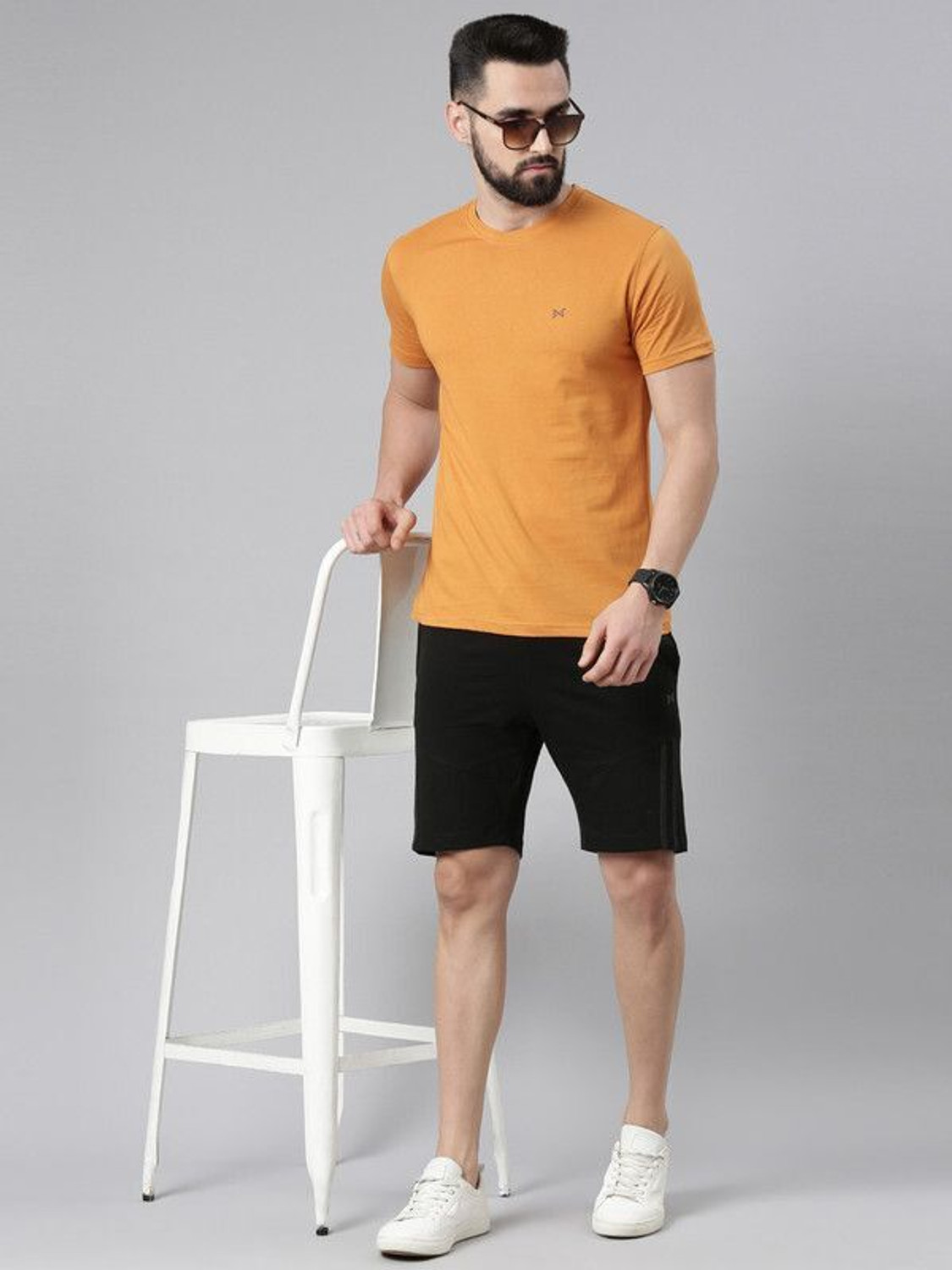 Image of Force NXT Solid Men Round Neck Multicolor T-Shirt