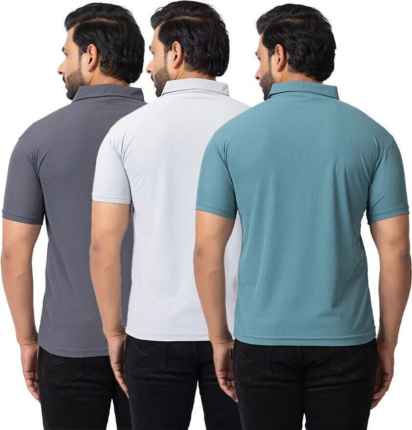 Image of BUFFARO Solid Men Polo Neck Multicolor T-Shirt