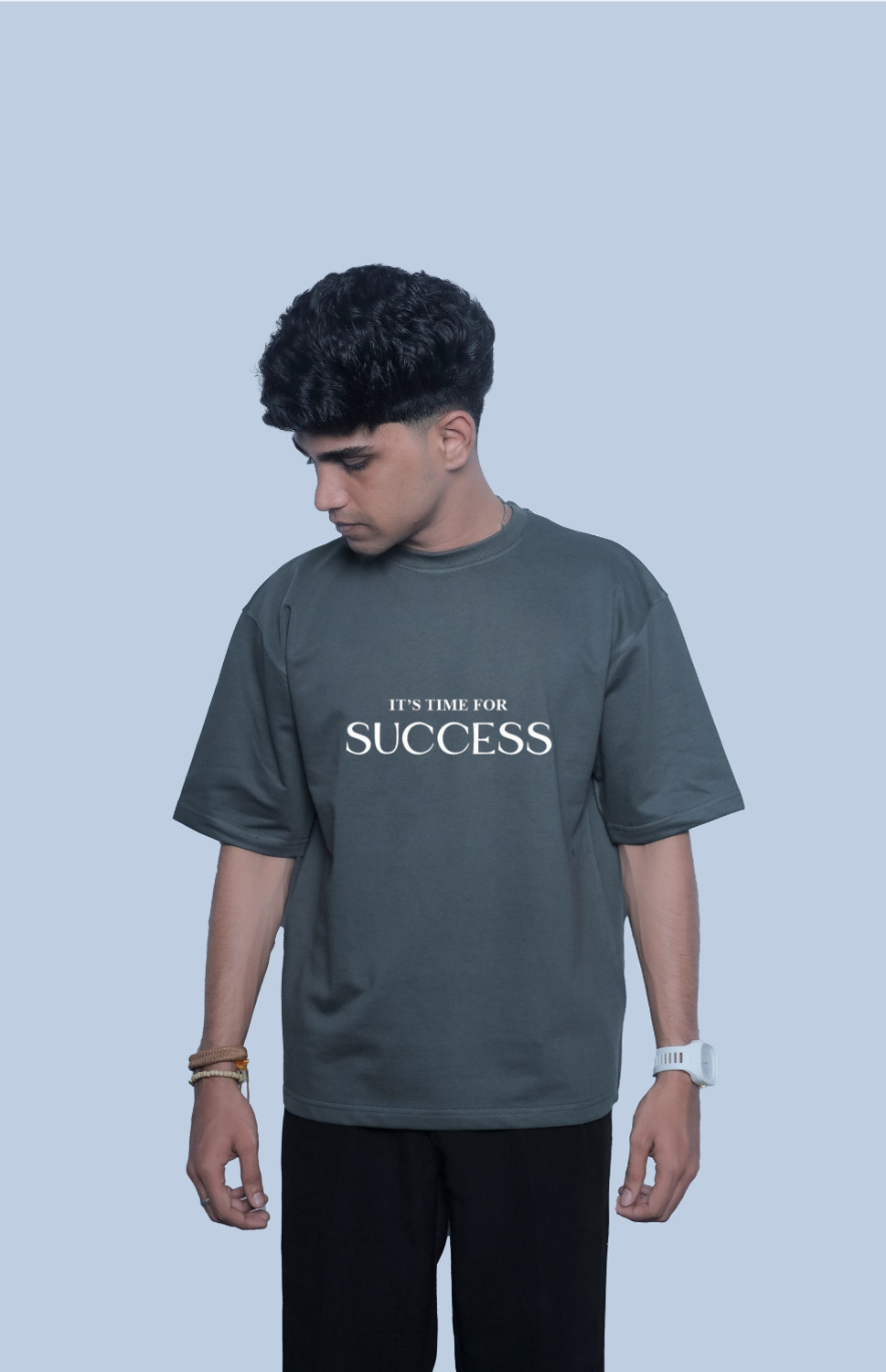 Image of Carribbean Printed Men Round Neck Green T-Shirt