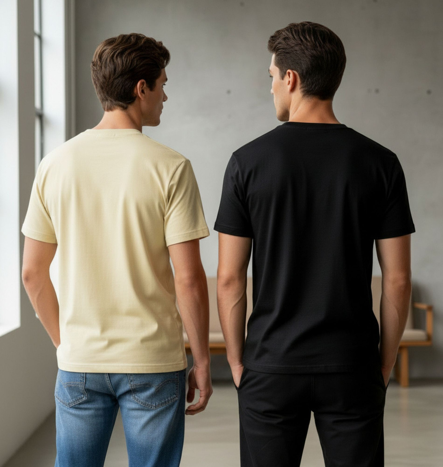 Image of FLYIND VOGUE OUTFIT Printed Men Round Neck Beige, Black T-Shirt